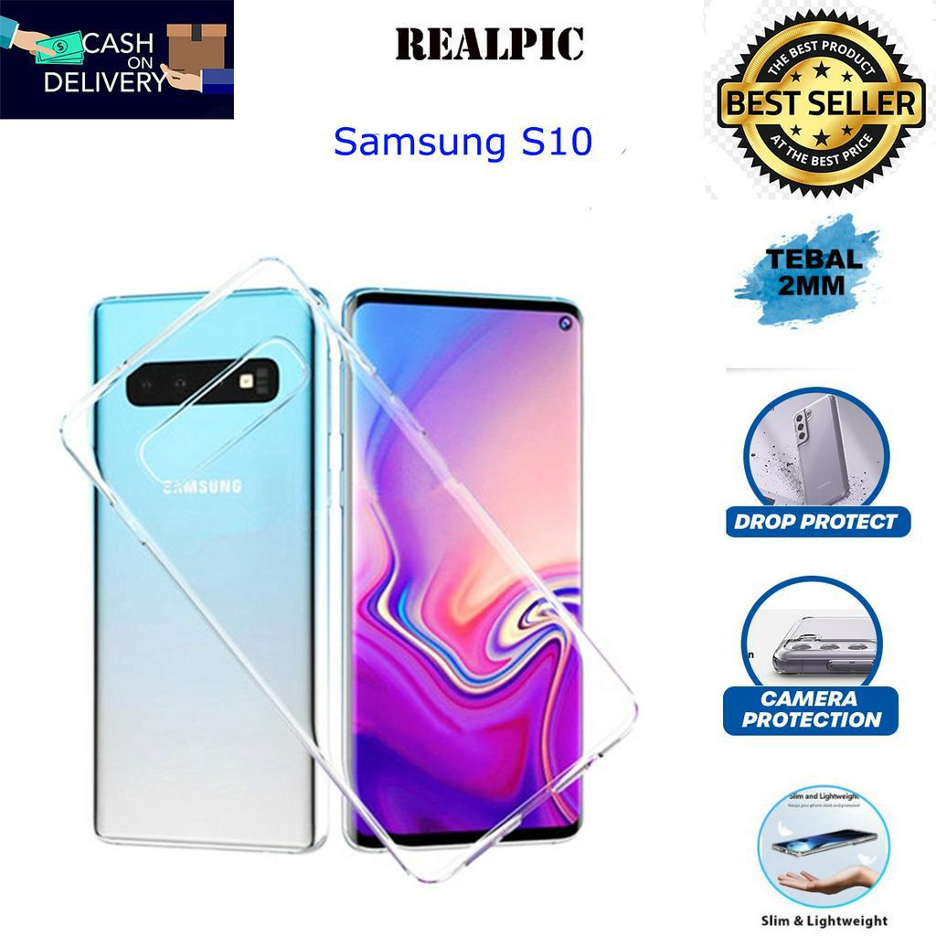 Case Samsung Galaxy S10 Casing Clear HD KETEBALAN 2MM BENING TRANSPARAN TPU Premium Softcase