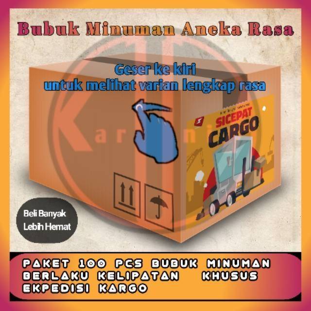 (Paket 100pcs) Bubuk Minuman Spesial 25gr Aneka Rasa Khusus Kargo