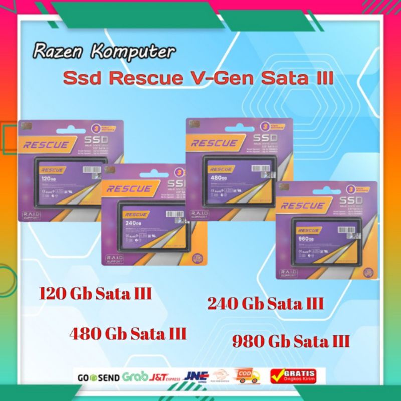 Ssd Sata III RESCUE V-GEN 120GB / 240 GB / 480GB / 960GB