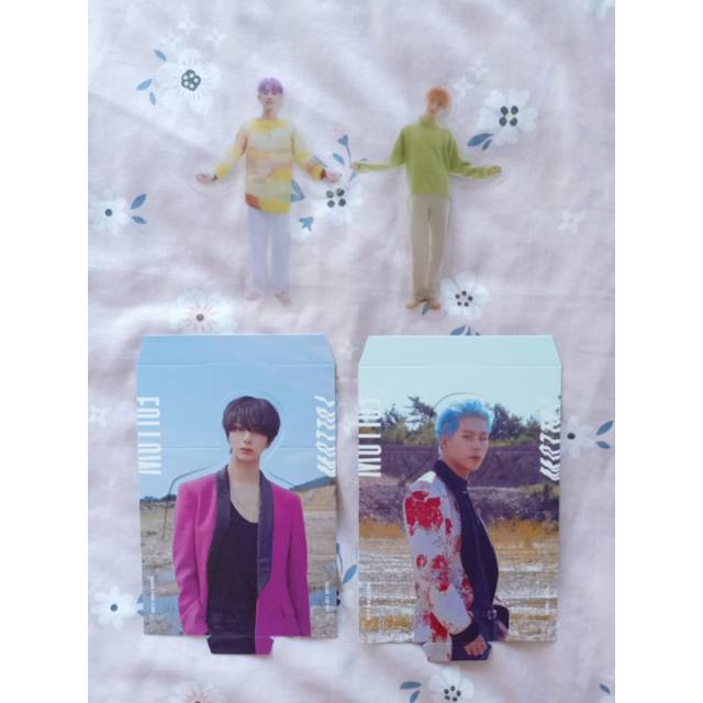 

[PRELOVED] Member mini standing doll card & transparent whole body bookmark (MONSTA X ALBUM)