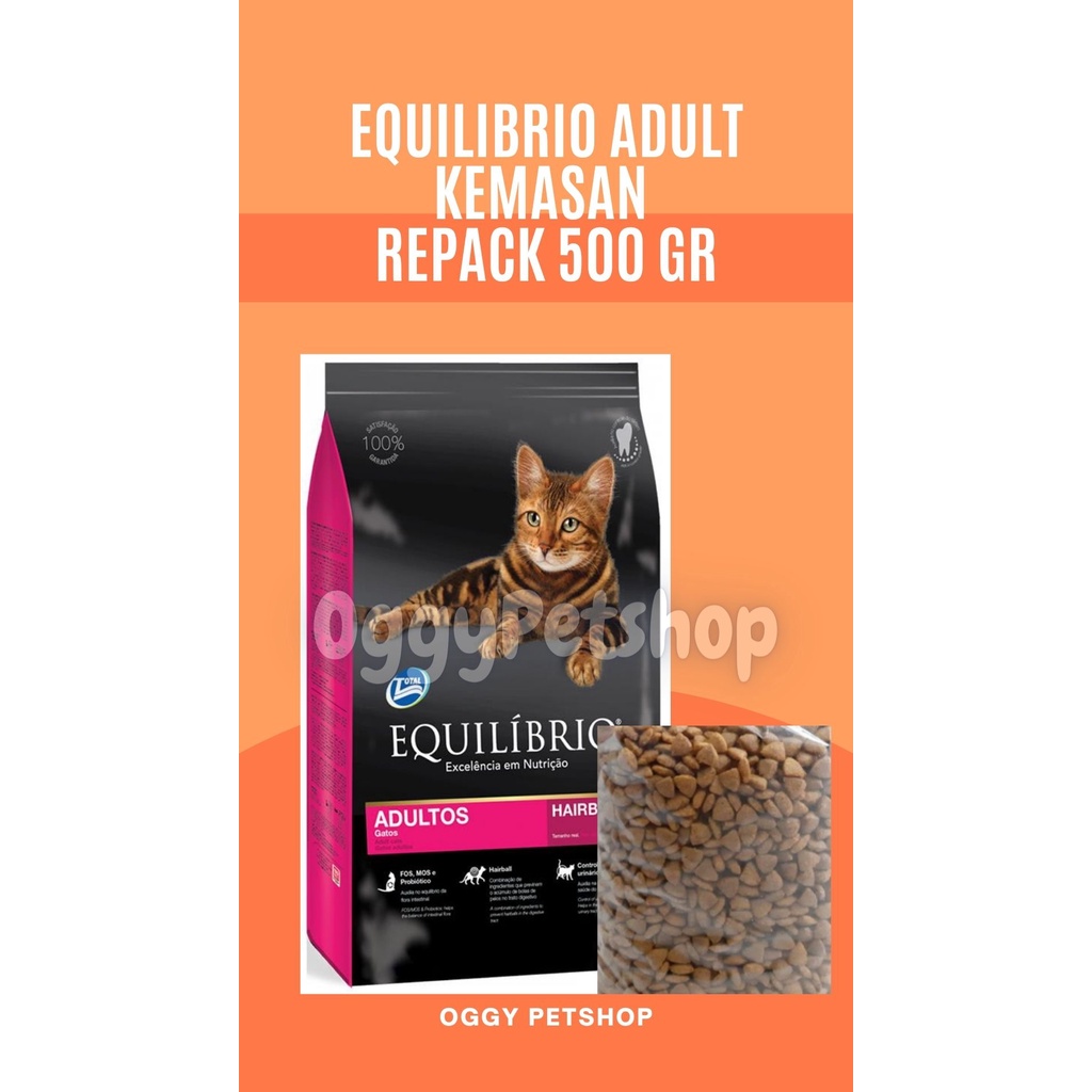 Makanan Kucing EQUILIBRIO ADULT Makanan Kucing Dewasa Kemasan 500 Gr