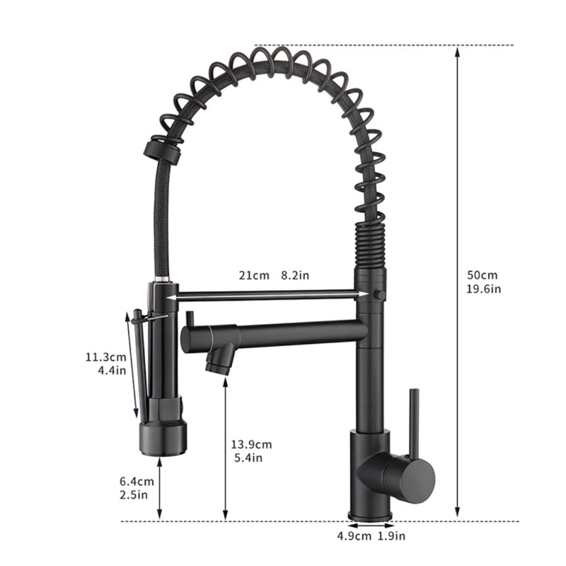 Kran Kitchen Sink Restoran Hotel Coffee Flexible Panas Dingin Dapur Hitam Black