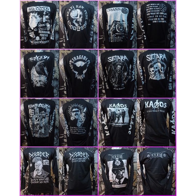 cod kaos panjang band punk,kaos lengan panjang,kaos band punk,kaos musik punk,kaos band punk doom,ka
