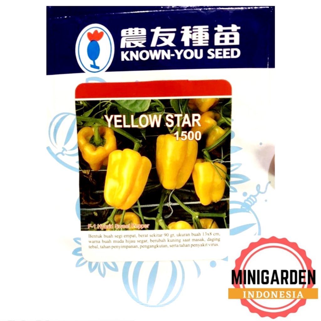 PAPRIKA KUNING YELLOW STAR 5 GRAM PACK BESAR benih biji paprika sweet pepper f1 hibrida known you seed