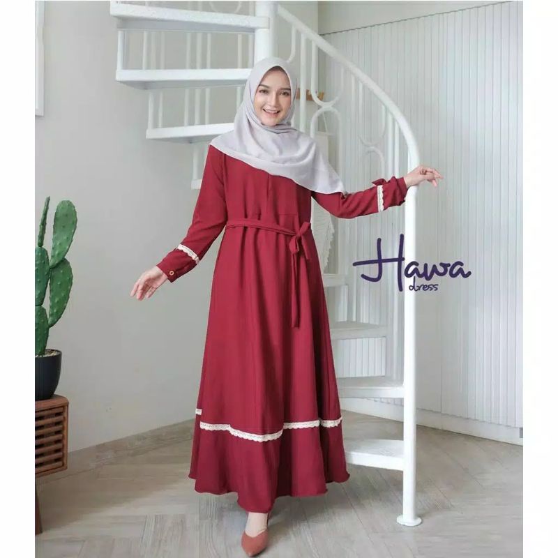 Hawa dress fashion muslik wanita