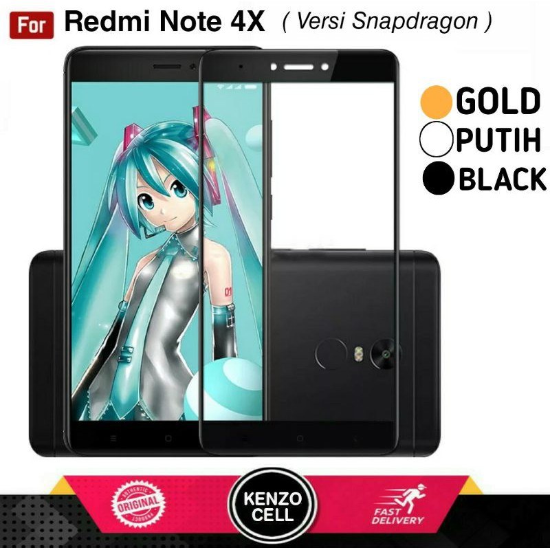 Tempered glass Xiaomi Redmi Note 4X Snapdragon Full Layar - TG 5D Note 4 Anti Gores Kaca Full Lem