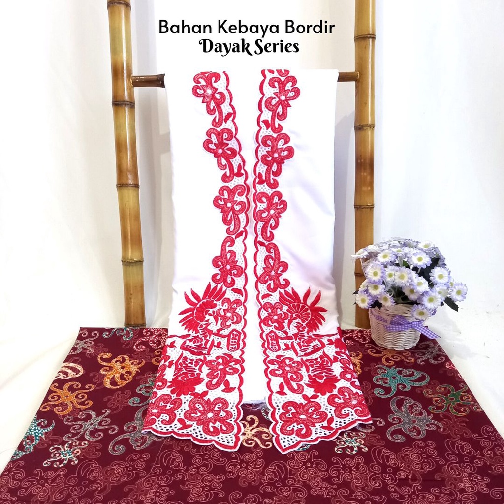 Pusat Bordir Tasikmalaya - Kebaya Terbaru Handmade Bahan Setelan Kebaya Bordir Encim + Bawahan Batik