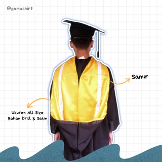  Baju  Wisuda  Set Toga Adil Sarjana S1  S2 dan S3 Bahan Drill 