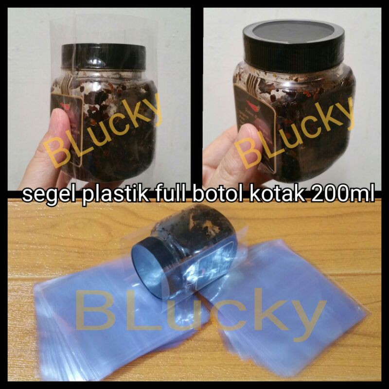 Segel Plastik Full Botol Kotak 200ml - Plastik Shrink Botol Kotak 200ml