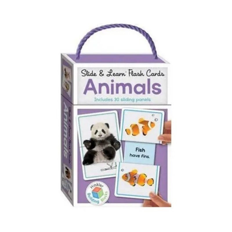 BUILDING BLOCK SLIDE & LEARN FLASH CARD "ANIMALS"