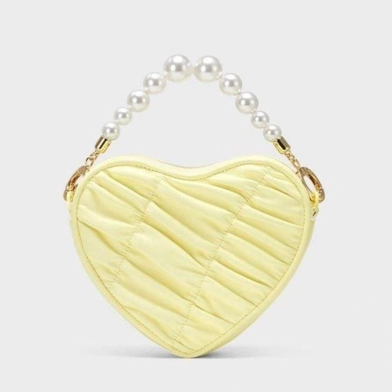 CK Bead Handle Heart Evening Bag