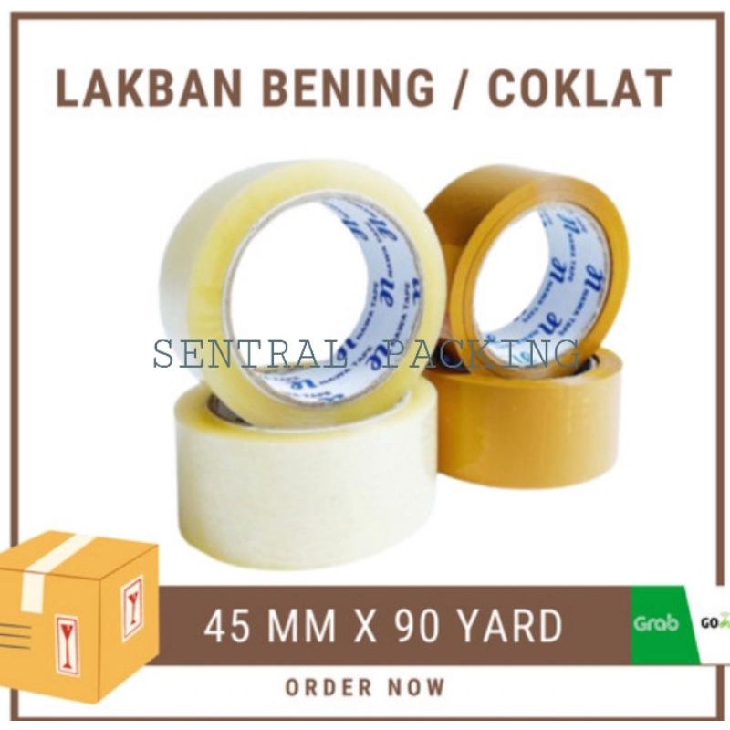 

LAKBAN OPP BENING DAN COKLAT 2Inchi 45mm × 90 Yard / Pcs