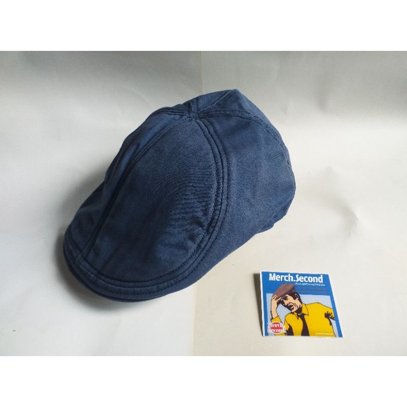 topi caps "Navy" Flat cap (Goorin Bros) Pl Preloved Second