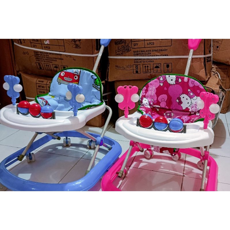 Baby Walker Milefo Musik Dorongan Mainan Bola+Pegangan Kupu2 Dorongan Roda 8pc Free Packing Dus+Bubble