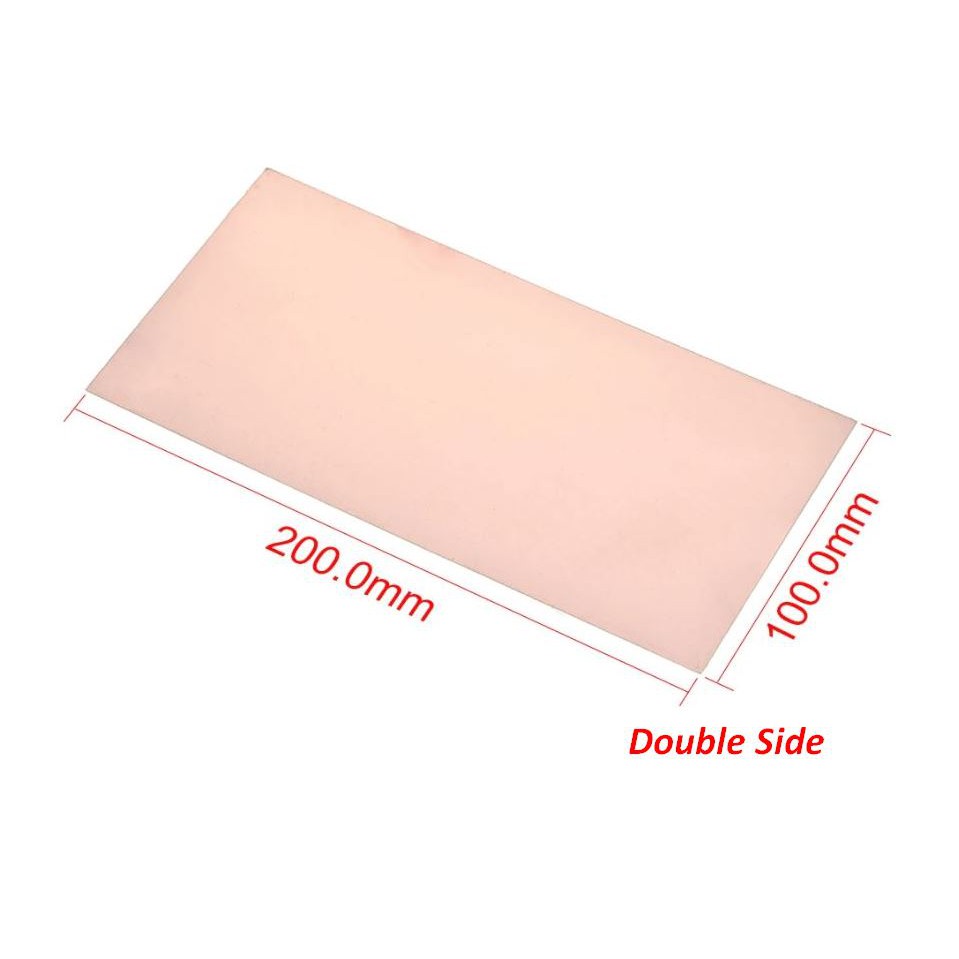 PCB Polos FR4 Fiber 10x20cm Double Layer Side Copper 10x20 10 x 20 cm Tebal 1,6mm