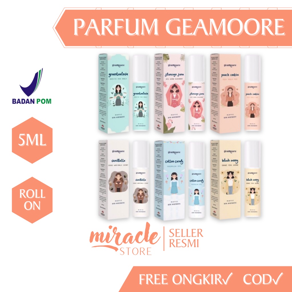 PARFUM ADDICTED SERIES GEAMOORE 5ML ROLL ON MINYAK WANGI PARFUM ANAK PEREMPUAN WANITA VANILLA LATTE