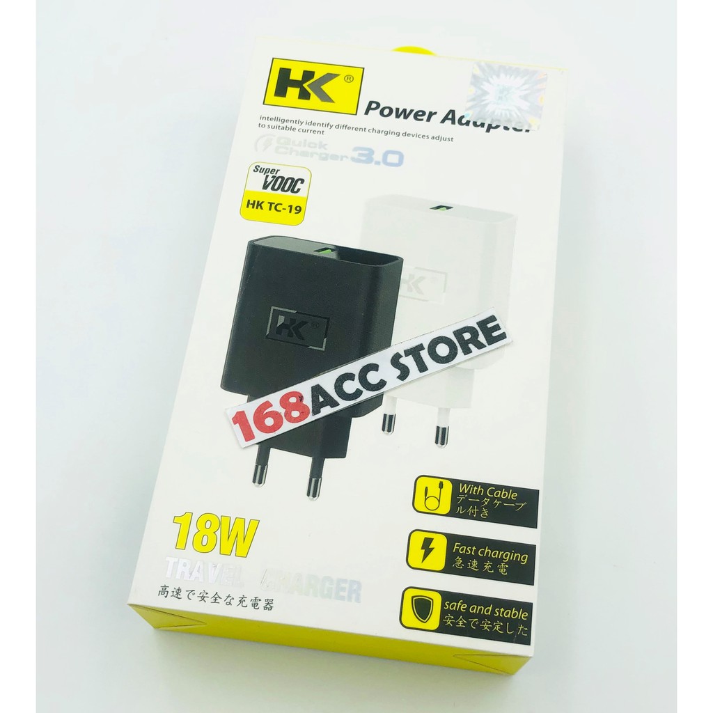 CHARGER FAST CHARGING / CHARGER VOOC / CHARGER TYPE C QUICK CHARGER HK TC-19