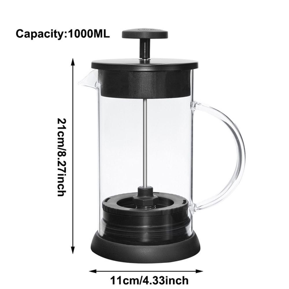 Solighter 1000ML French Press Coffee Pot Dengan Triple Filters Glass Coffee Press Kopi Espresso