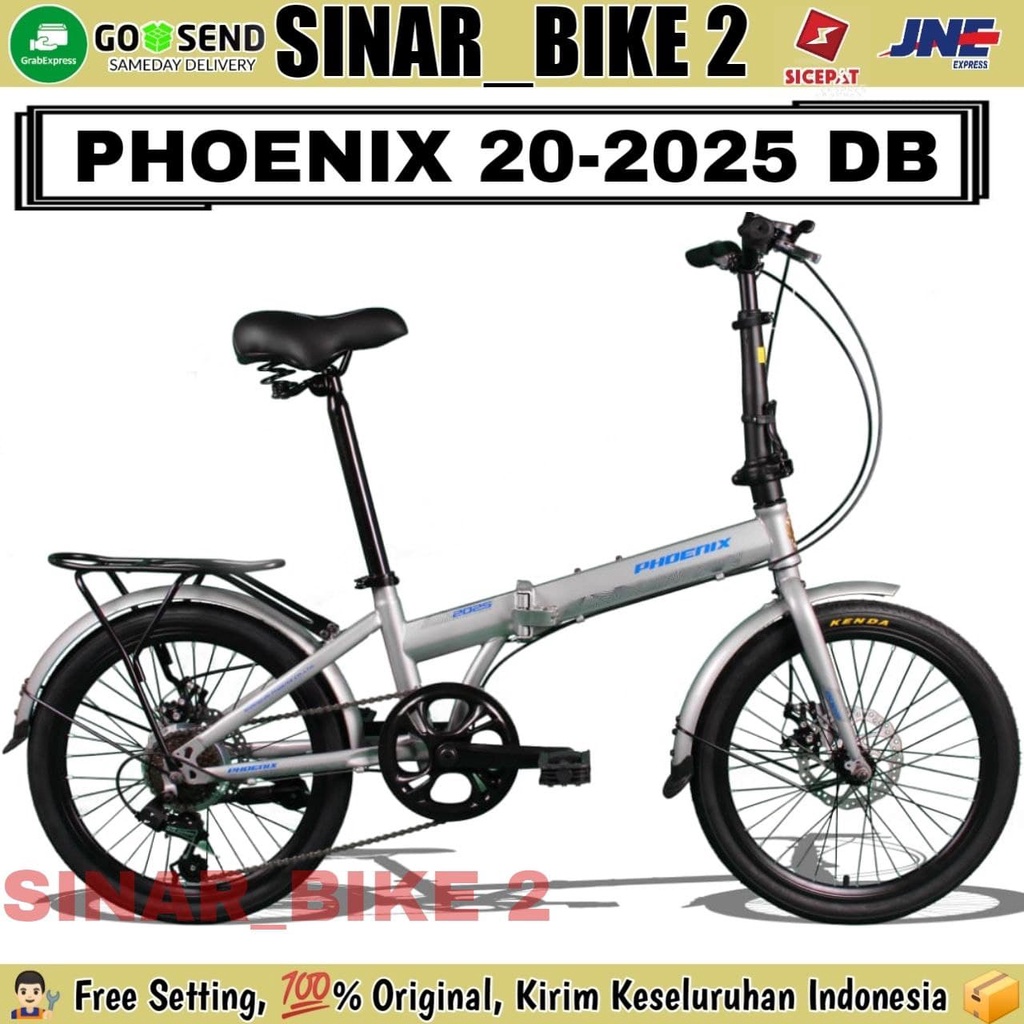 Sepeda Lipat 20 Inch PHOENIX 20-2025 DB Boncengan Shimano 7 Speed