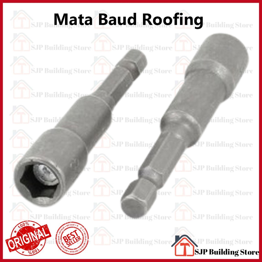 Mata Roofing 8 mm Magnetic Hex Socket Nut / Kunci Sock Baut Roofing Baja Ringan 8 Mm / Kunci Sok Roofing Mata Sok Baut Ruping