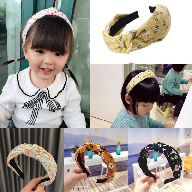 Bando Korea Simpul Motif Bunga Lebar 4cm Bando Simpul Wanita Bandana Frame Motif Bunga Daisy Headband