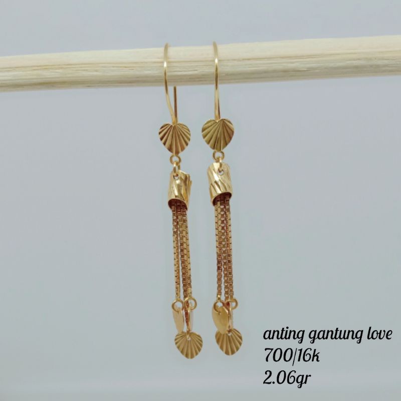 ANTING GANTUNG EMAS KUNING KADAR 700/16K 2.06 GR