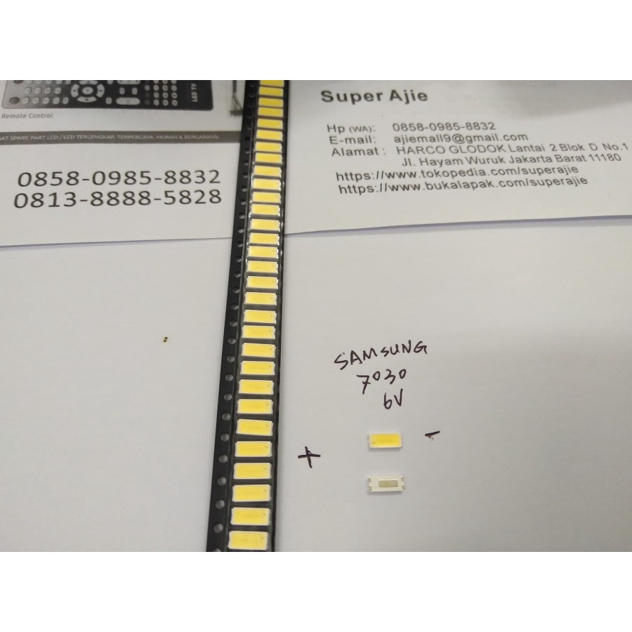 LED Backlight 7030 SMD 6V Putih Cold White Diode Lighting Back light