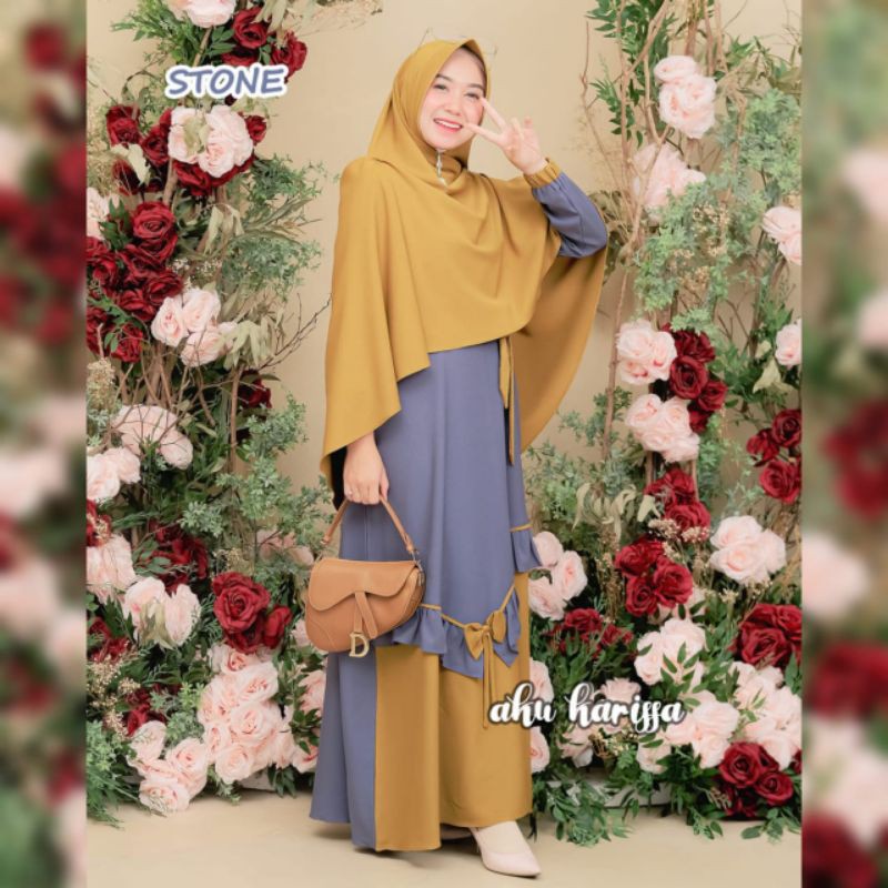 yunisa set syar'i, gamis aku karissa, gamis, aku karissa ori