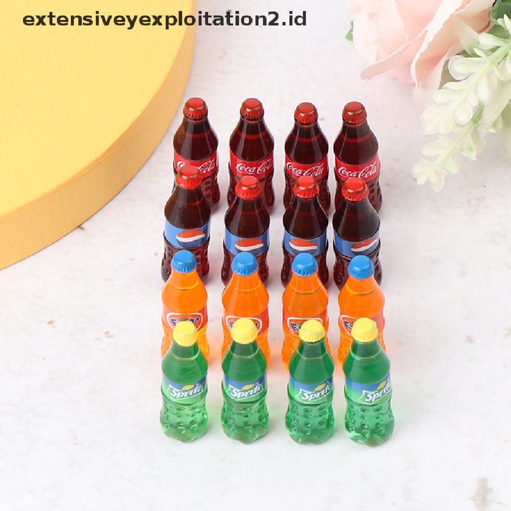 4pcs / set Miniatur Minuman Soda Untuk Aksesoris Dapur Rumah Boneka