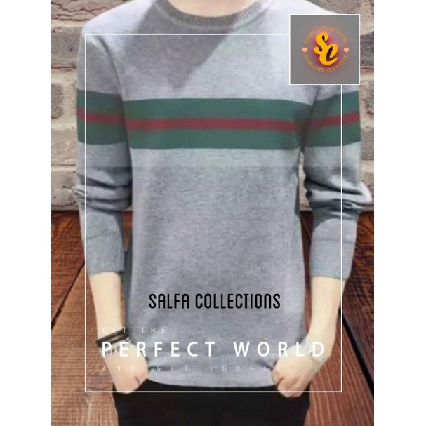 switer rajut pria &amp; wanita,garis plat salfa collections