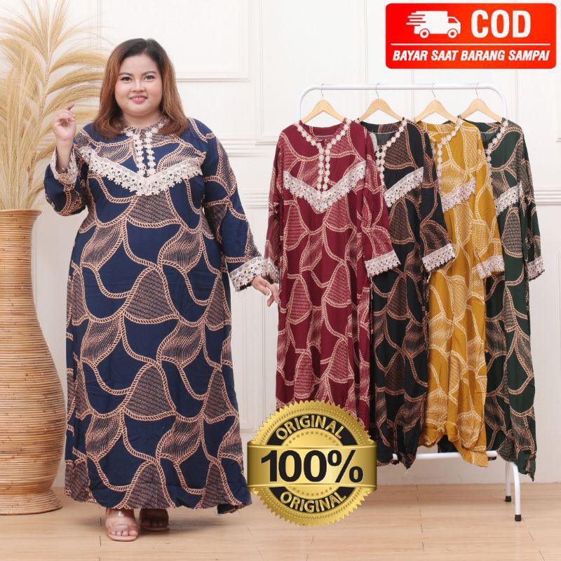 Daster arab DLUSIA YUMNA big size | SUPER JUMBO XXL LD 130 STANDAR LD 118-Ranteld 130