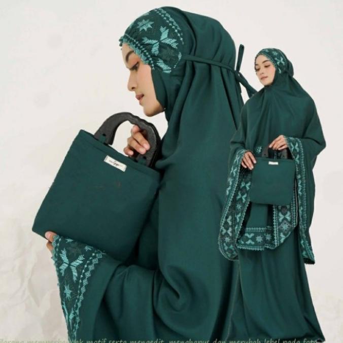 Mukena Dewasa Katun Premium Polos Bordir Shescanflyy