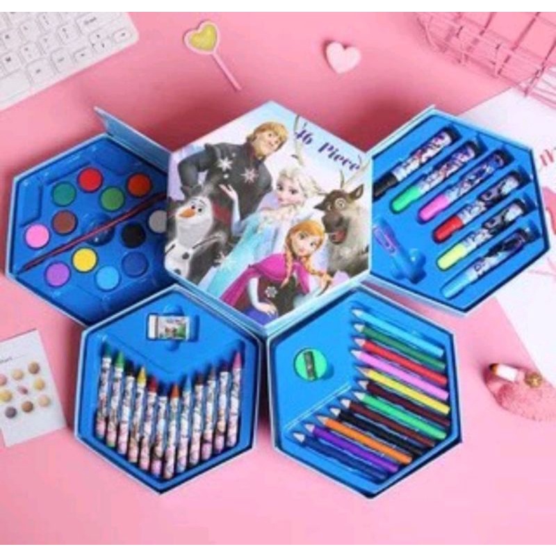 

ALAT SENI LUKIS SUSUN 46 SET//CRAYON SET SUSUN//CAT AIR//PINSIL WARNA