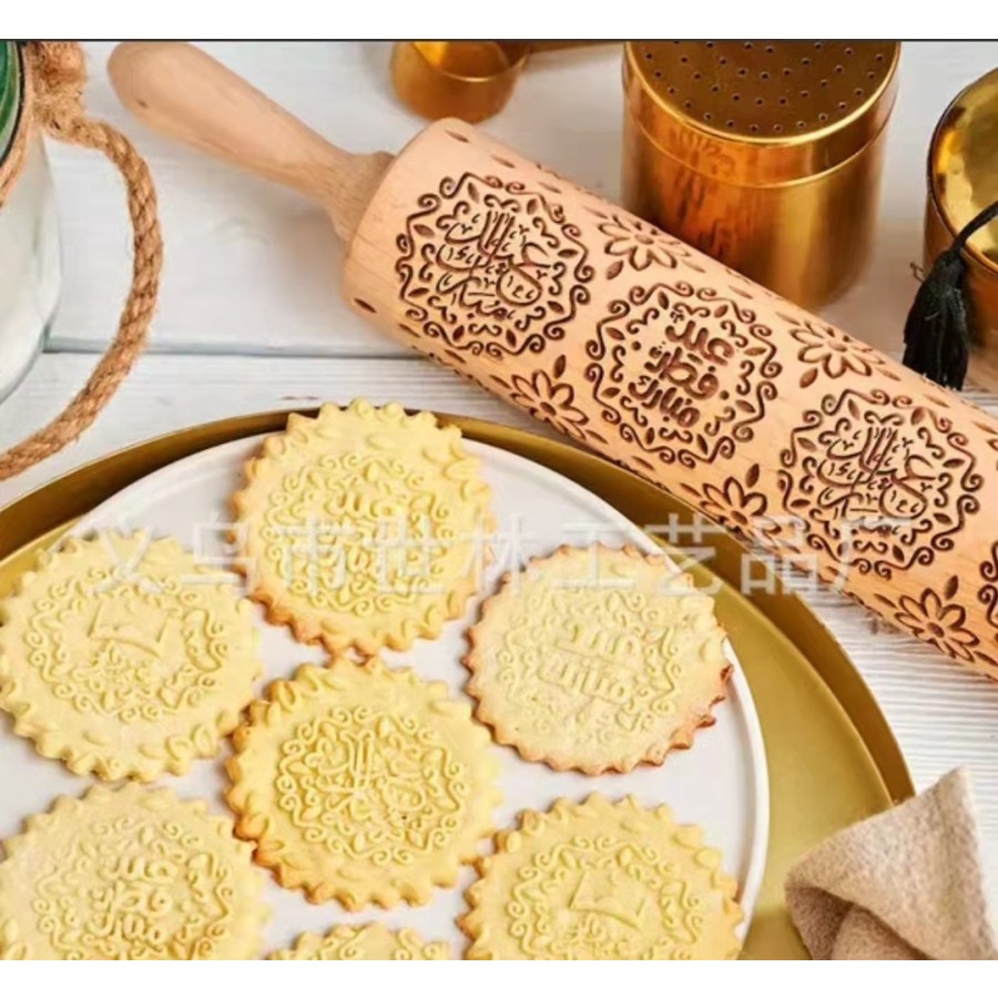 NA - ROLLING PIN PASTRY KAYU - PENCETAK KUE ROLL - GILINGAN KUE KAYU