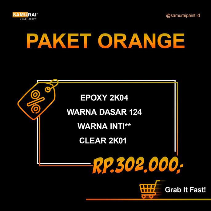 

Baru! Paket Orange, Samuraipaint, Cat Semprot , Cat Sepeda , Cat Motor Helm Murah