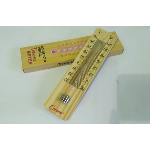 GEA Termometer Thermometer Ruangan Kayu Manual AIR RAKSA Up Toko Apotek Lab Klinik Properti