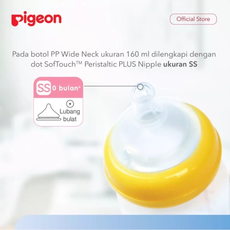 [100% ORI] Botol Susu Pigeon Softouch PP Wide Neck Peristaltic Plus 160ml &amp; 240ml &amp; 330ml - Bahan PP / botol susu bayi anak pigeon