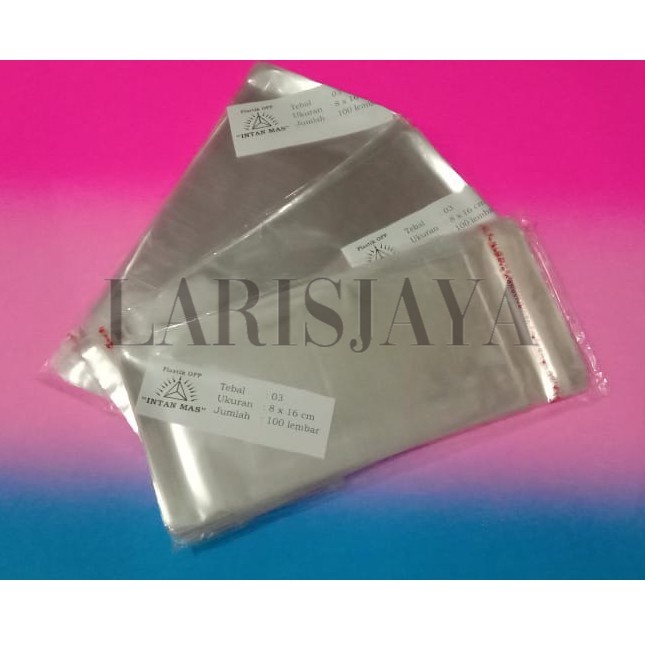 

TERBAIK!!! Plastik OPP 8 x 16 cm Seal/Lem 1 pack isi 1000 Lembar