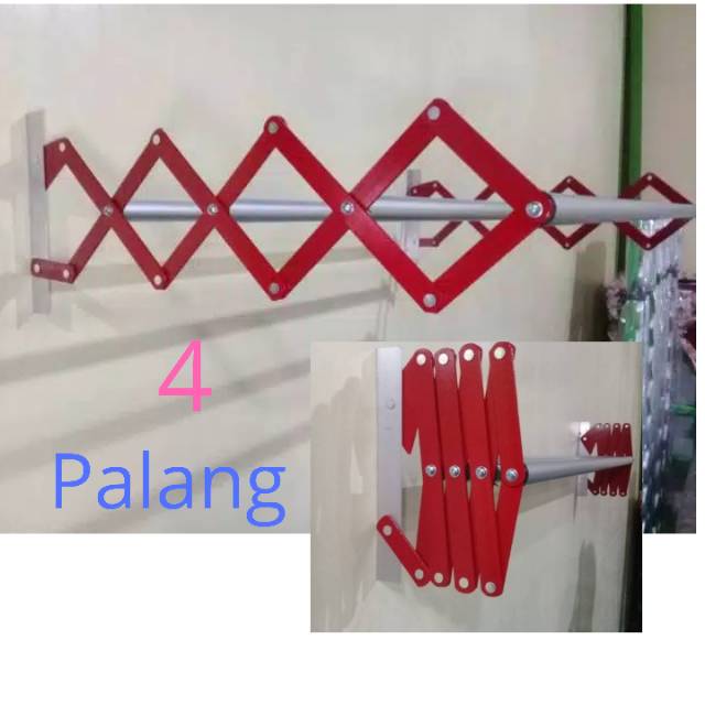 EKONOMIS Jemuran Dinding 80cm 4 palang