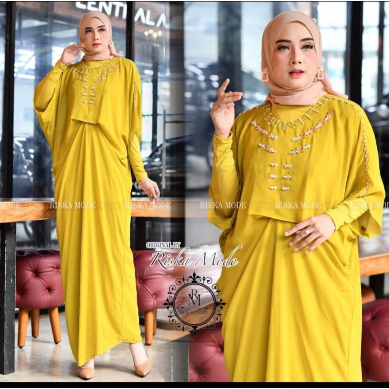 GAMIS KAFTAN AZILA/GAMIS LEBARAN MODERN/GAMIS KAFTAN BORDIR