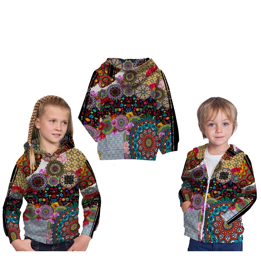 Jaket BATIK MANDALAY Hoodie Sweater Anak Fullprint
