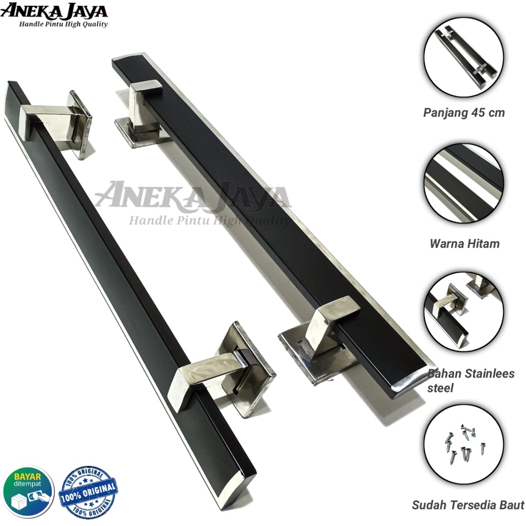 Handle pintu rumah panjang 60 cm 45 cm 35 cm / Gagang pintu rumah / Pegangan pintu rumah murah terbaru natural