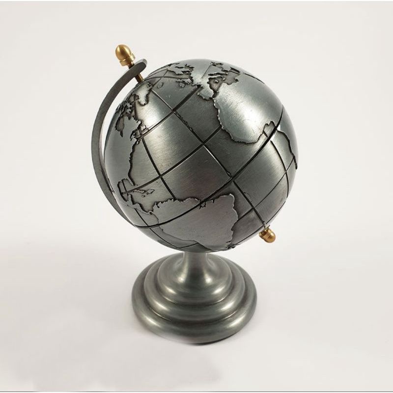 MINIATUR GLOBE MINIATUR BOLA DUNIA LOGAM ORI PATTON_SCARLETT PAJANGAN HIASAN