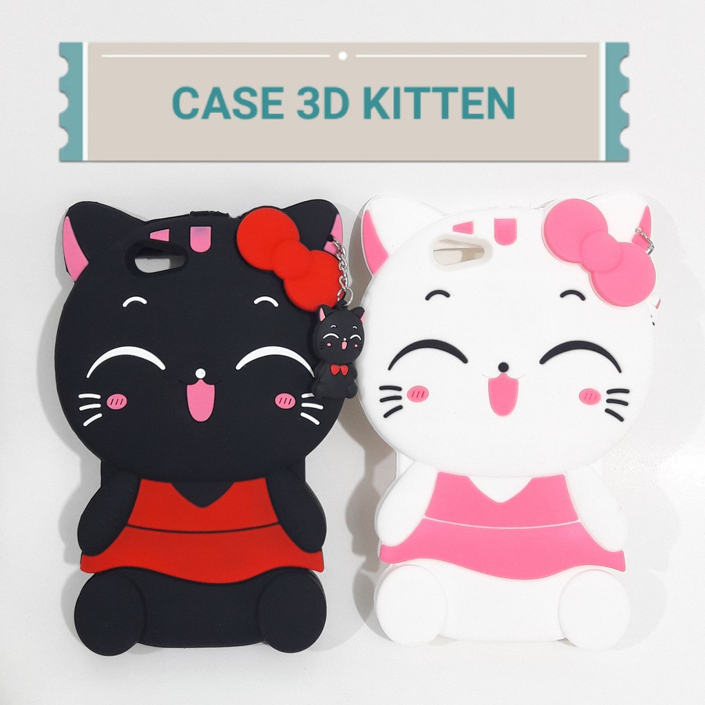 Silicon 3D Kitten Ribbon For SAMSUNG  A5 2017 A7 2017 J5 PRO J7 PLUS J7 PRO J7 J7 CORE Silikon boneka lucu pelindung hp case tebal karet softcase lentur