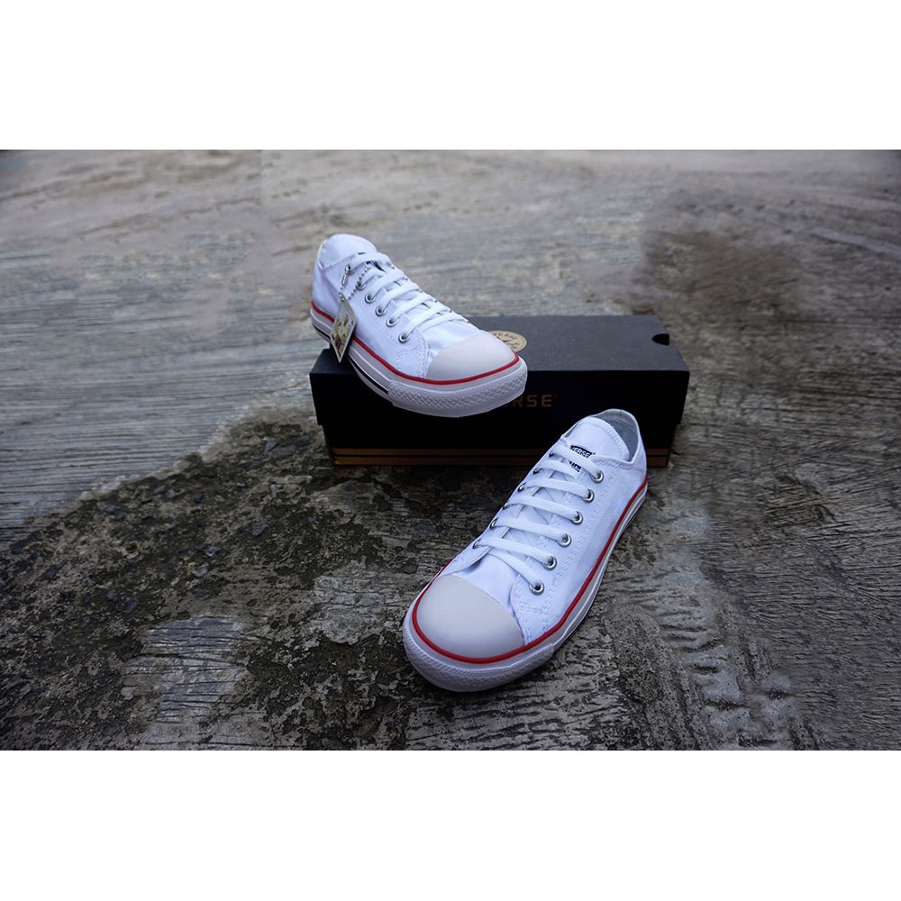 Sepatu Kets Allstar Converse177 Putih List Merah Sepatu Casual Wanita Terbaru Sepatu Kanvas Terlaris-4