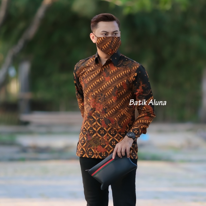 Batik pria lengan panjang Baju Kemeja Batik Pria Premium Lengan Panjang Jumbo Reguler PL 096