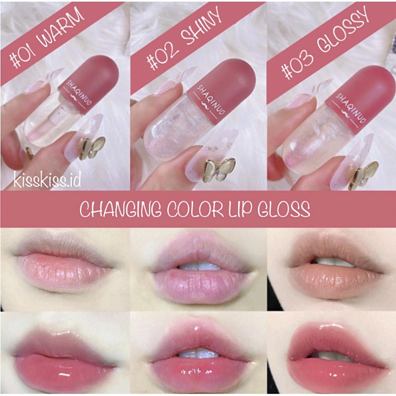 Changing Colors Lip Gloss Shaqinuo Pelembab Bibir Lip Balm Berubah Warna XX022