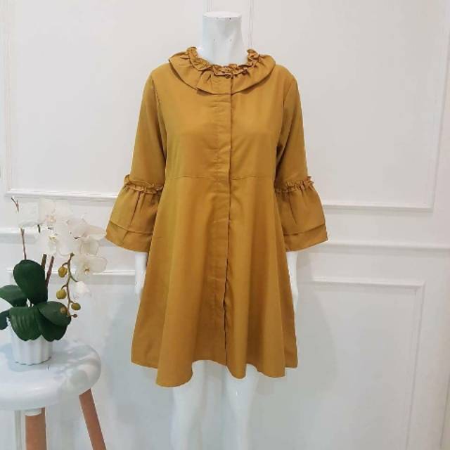 Tunik Toyobo Ruffle design by Disiko - Atasan wanita terbaru- Tunik Katun