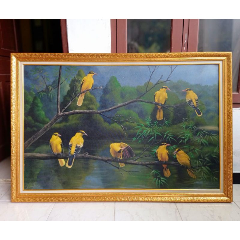 lukisan burung kepodang lembaran