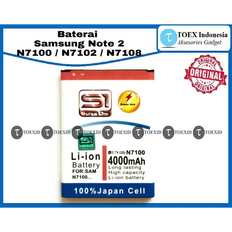 Baterai Samsung Note 2 / N7100 N7102 N7108 - Batre Batrai Double Power IC - Super One Original